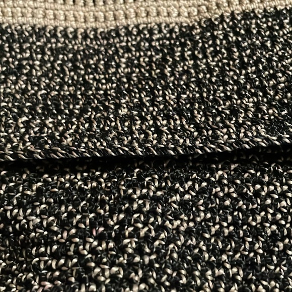 Vintage cream and black woven crossbody purse - Picture 2 of 5